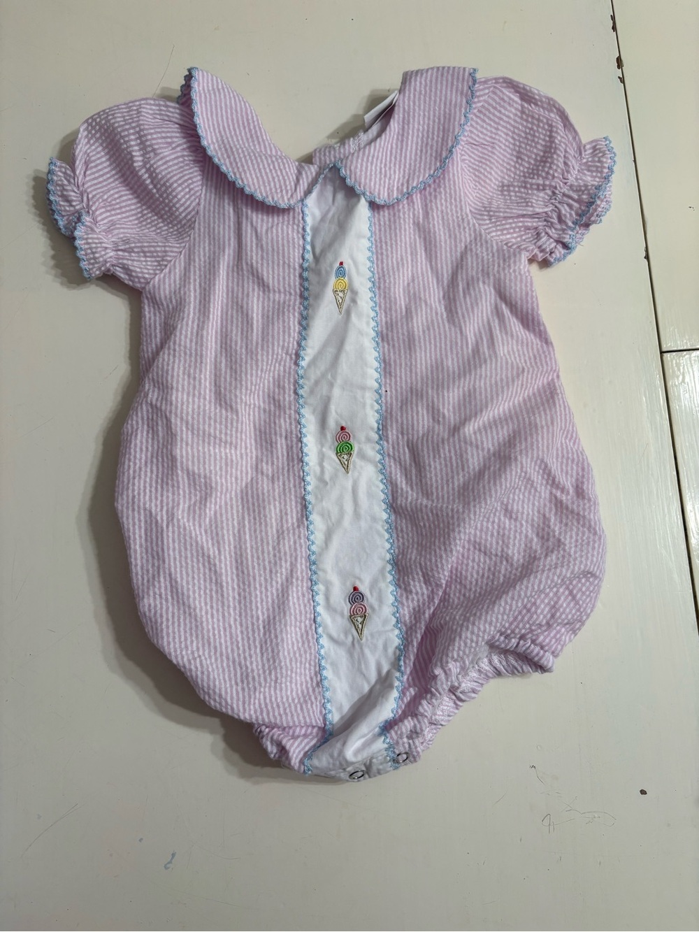 Pink Striped Bubble One-Piece ice cream